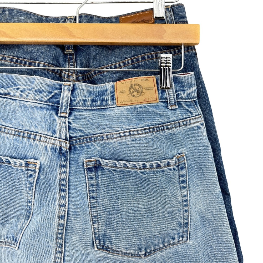VTG Eddie Bauer (SET of 2) 90s Jeans Distressed SZ 10 High Rise Cotton Mom Y2K